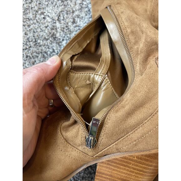 Marc Fisher Tan Faux Suede Over The Knee Boots Size 10 Slip-on - Picture 5 of 11